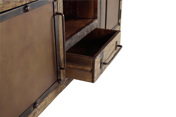 GINER Y COLOMER Meuble TV en bois recyclé et métal